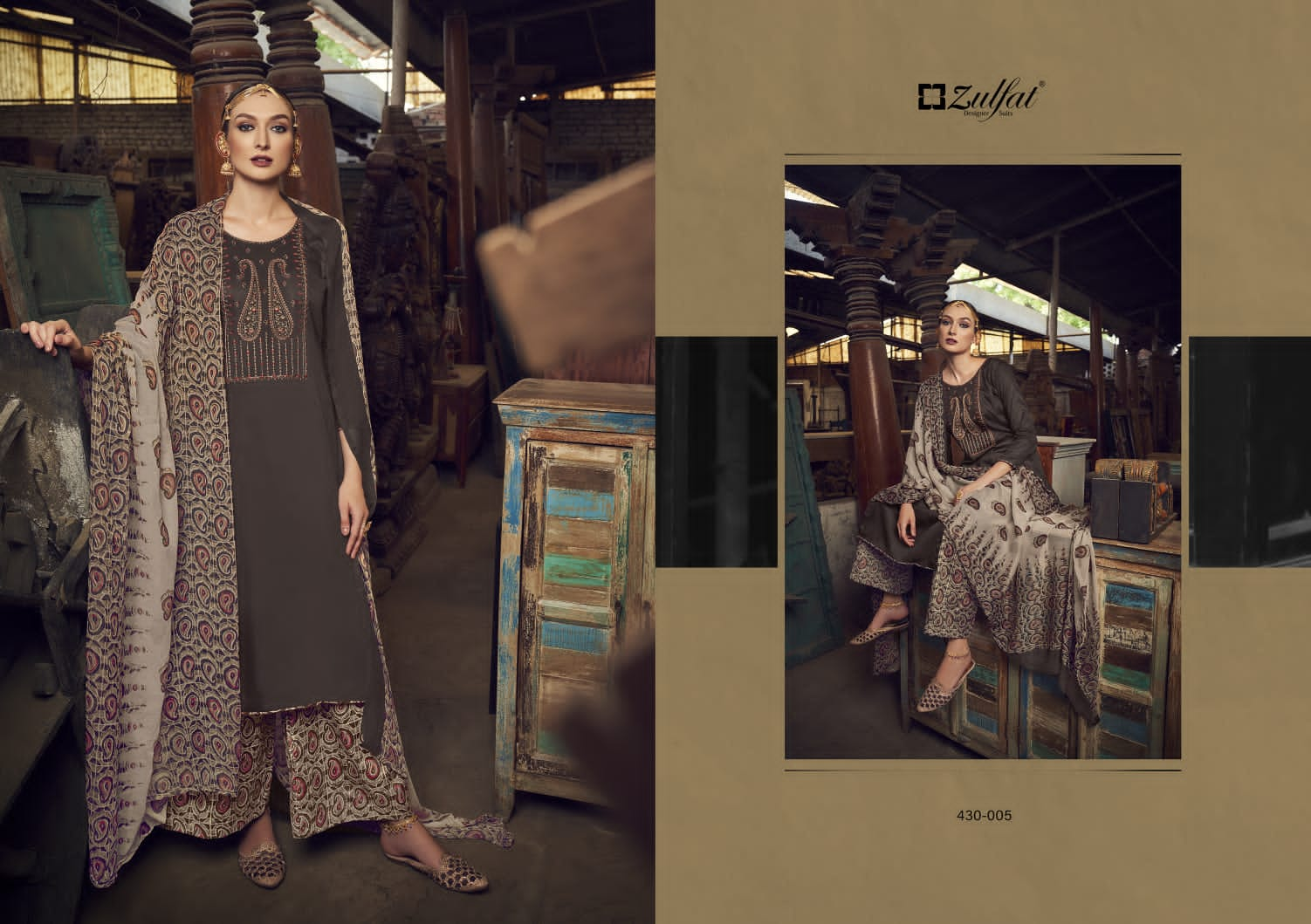 Zulfat Manohari Fancy Designer Wear Wholesale Cotton Dress Material Catalog